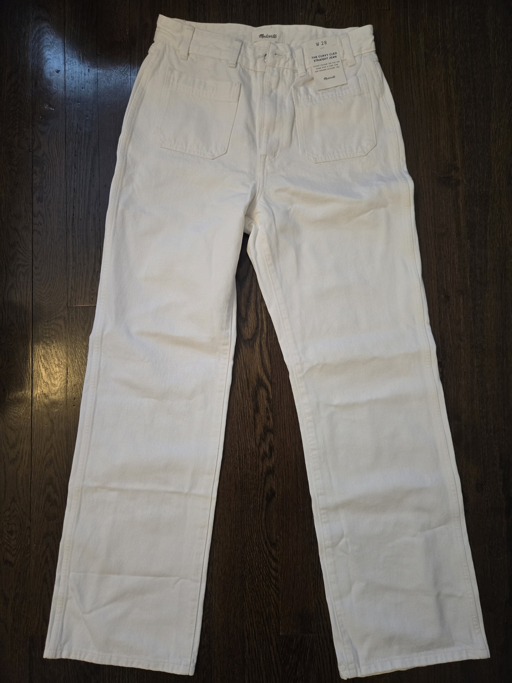 Madewell White Straight-Leg High-Rise Jeans